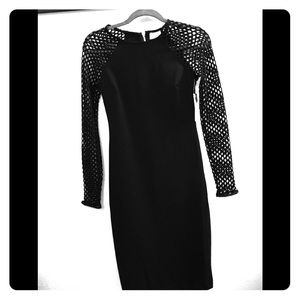 SEXY black with fishnet sleeves dress